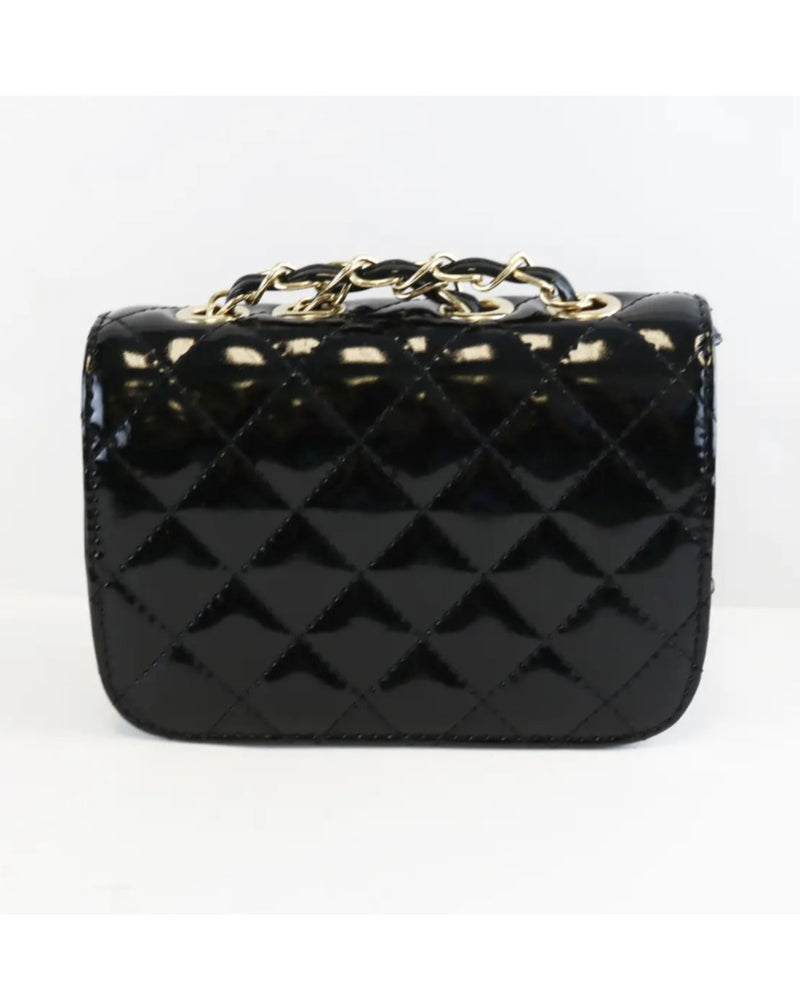 PATENT QUILTED PURSE