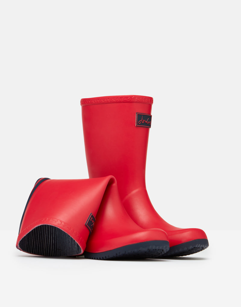 RED ROLL UP RAIN BOOTS